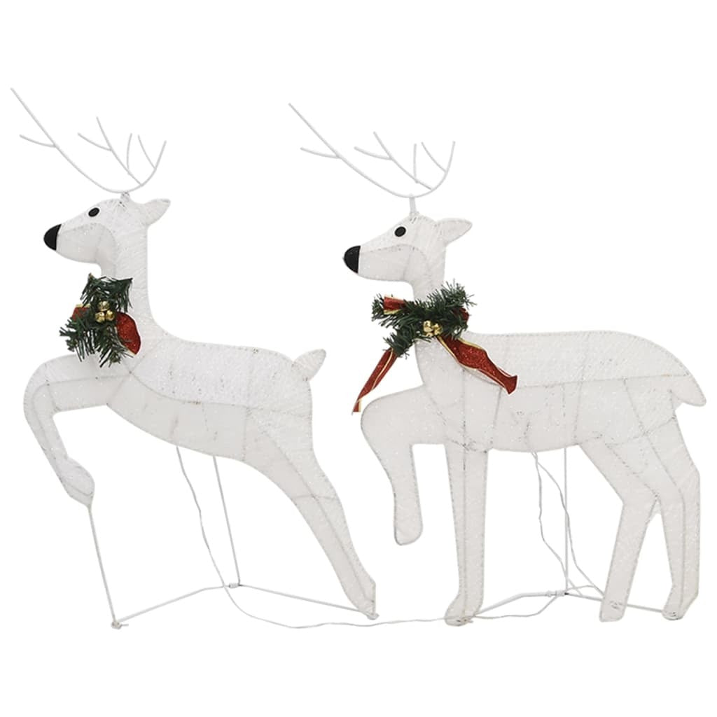 American Smart Reindeer and sleigh Christmas outdoor decoration with 100 white LEDs for holiday display.