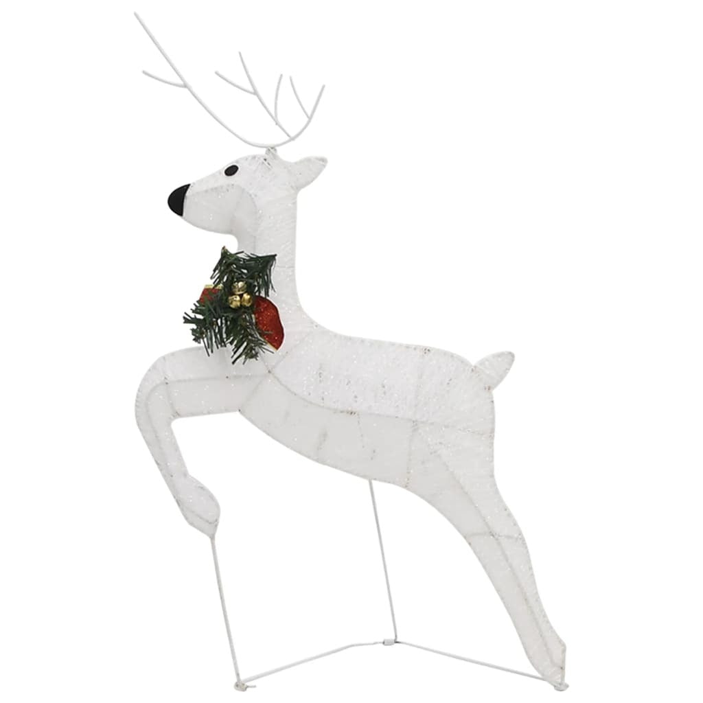 American Smart Reindeer and Sleigh Christmas outdoor decoration with 100 white LEDs for festive seasonal holiday display.