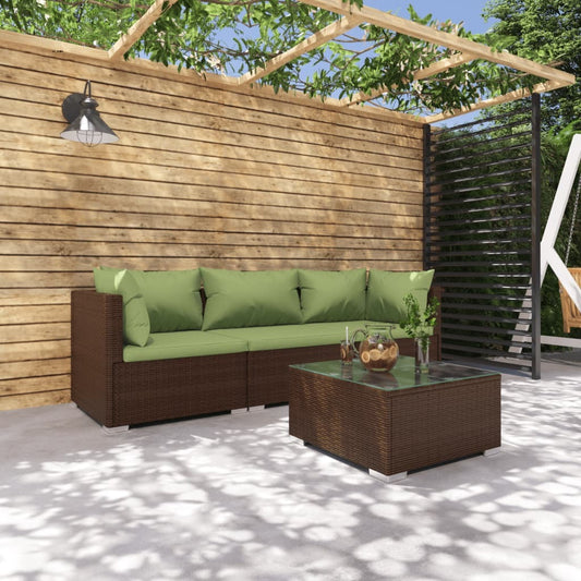 Garden Lounge Set Brown, Green