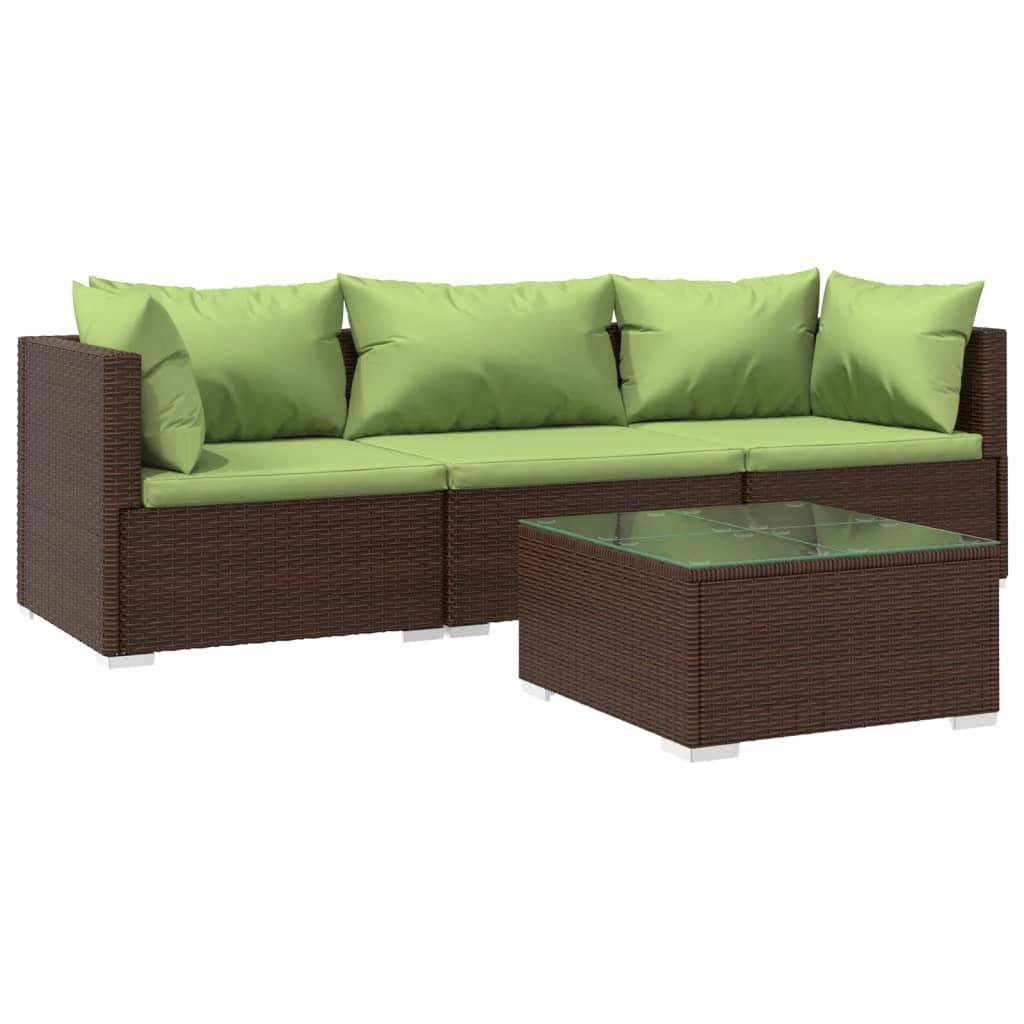 Garden Lounge Set Brown, Green