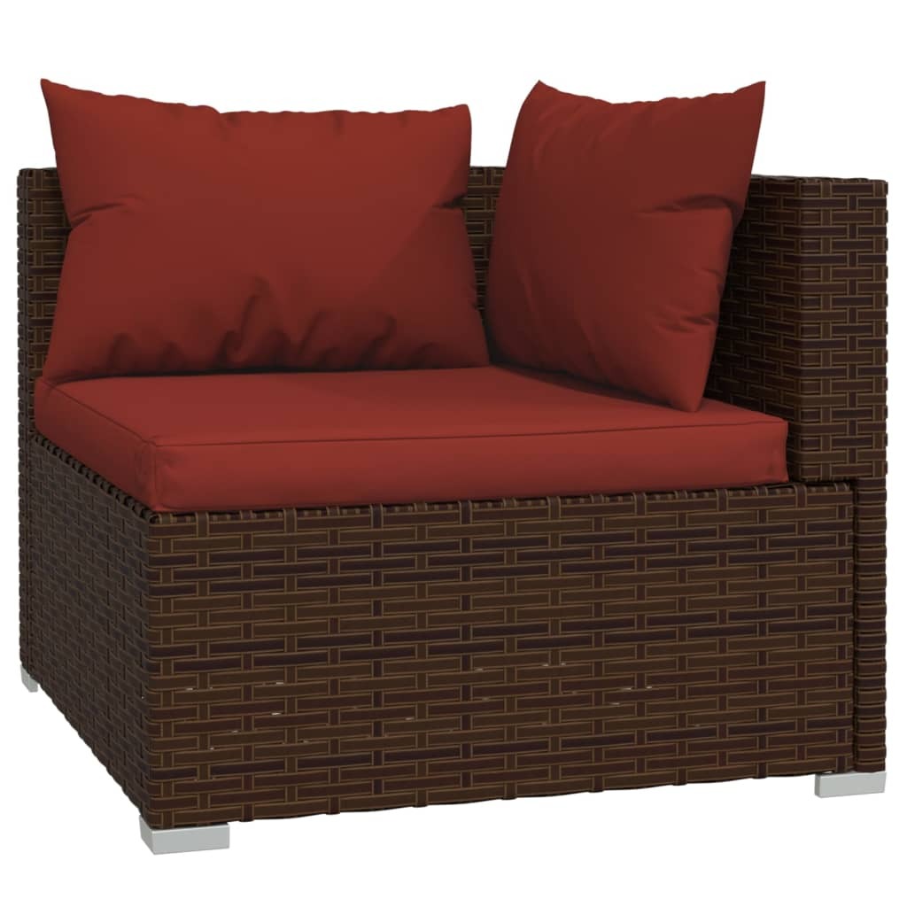 Garden Lounge Set Brown PE rattan Large Modular
