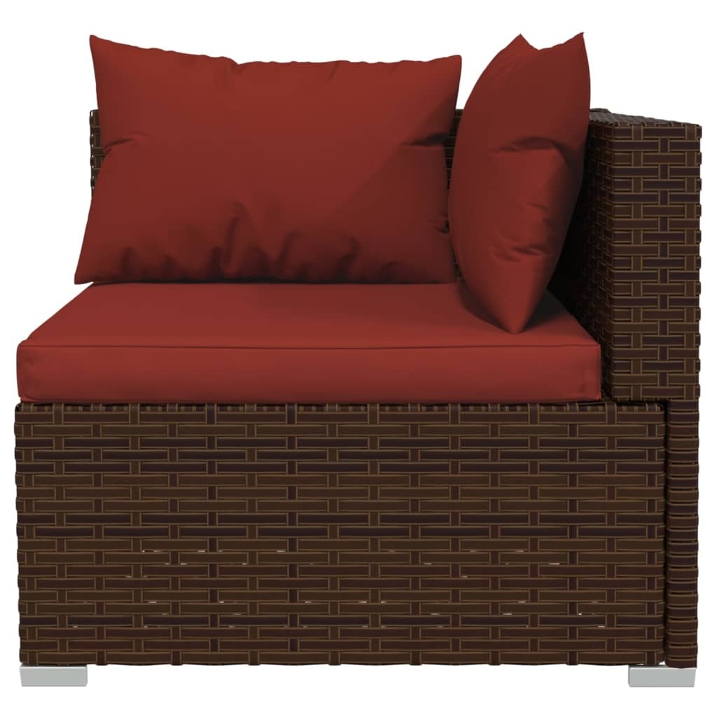 Garden Lounge Set Brown PE rattan Large Modular