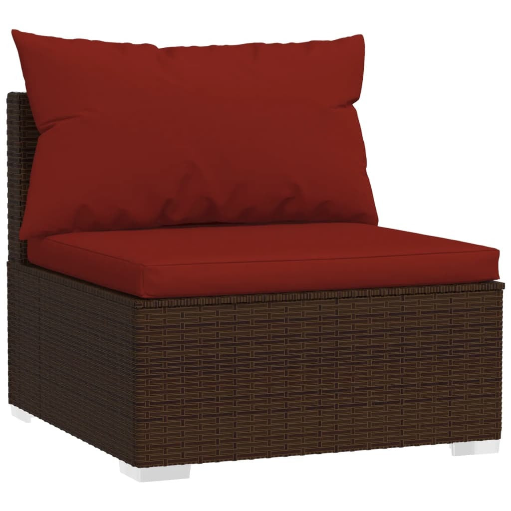 Garden Lounge Set Brown PE rattan Large Modular