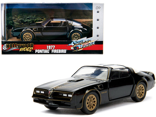 1977 Pontiac Firebird Black "Smokey and the Bandit" (1977) Movie "Hollywood Rides" Series 1/32 Diecast Model Car by Jada-0