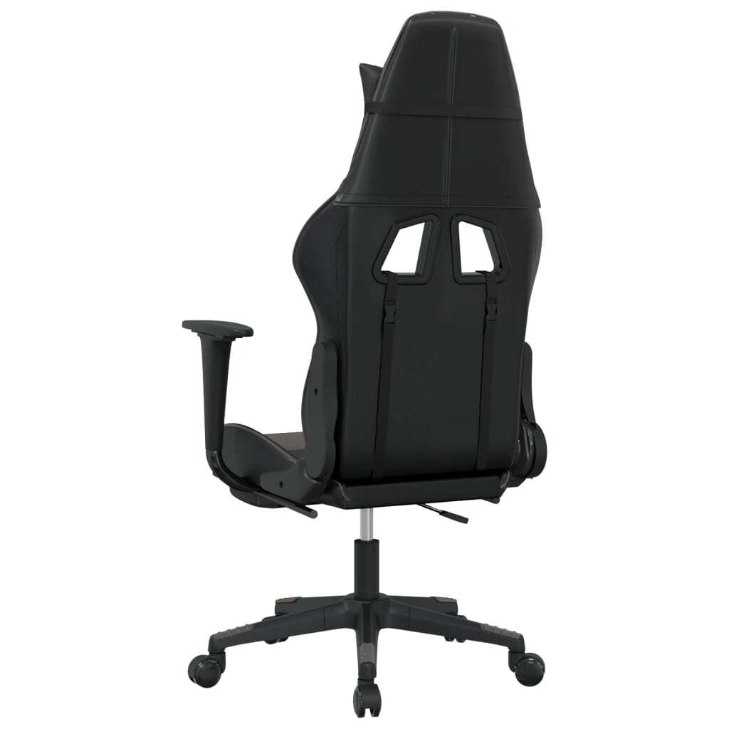 Gaming Chair Black and Grey Faux Leather, Metal, Plywood, Foam