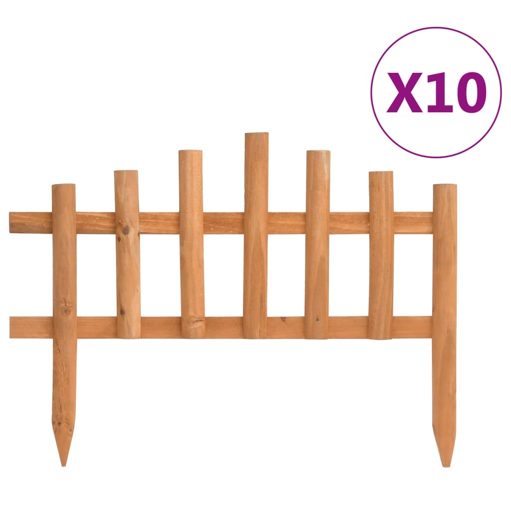 Set of 10 American Smart firwood garden edging pieces, 14.4 inches long, for defining lawn borders and garden beds.