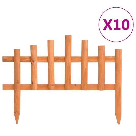 Set of 10 American Smart firwood garden edging pieces, 14.4 inches long, for defining lawn borders and garden beds.