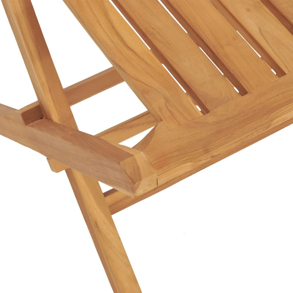 Folding Garden Chair Set of 4 Natural Wood Solid teak wood Medium