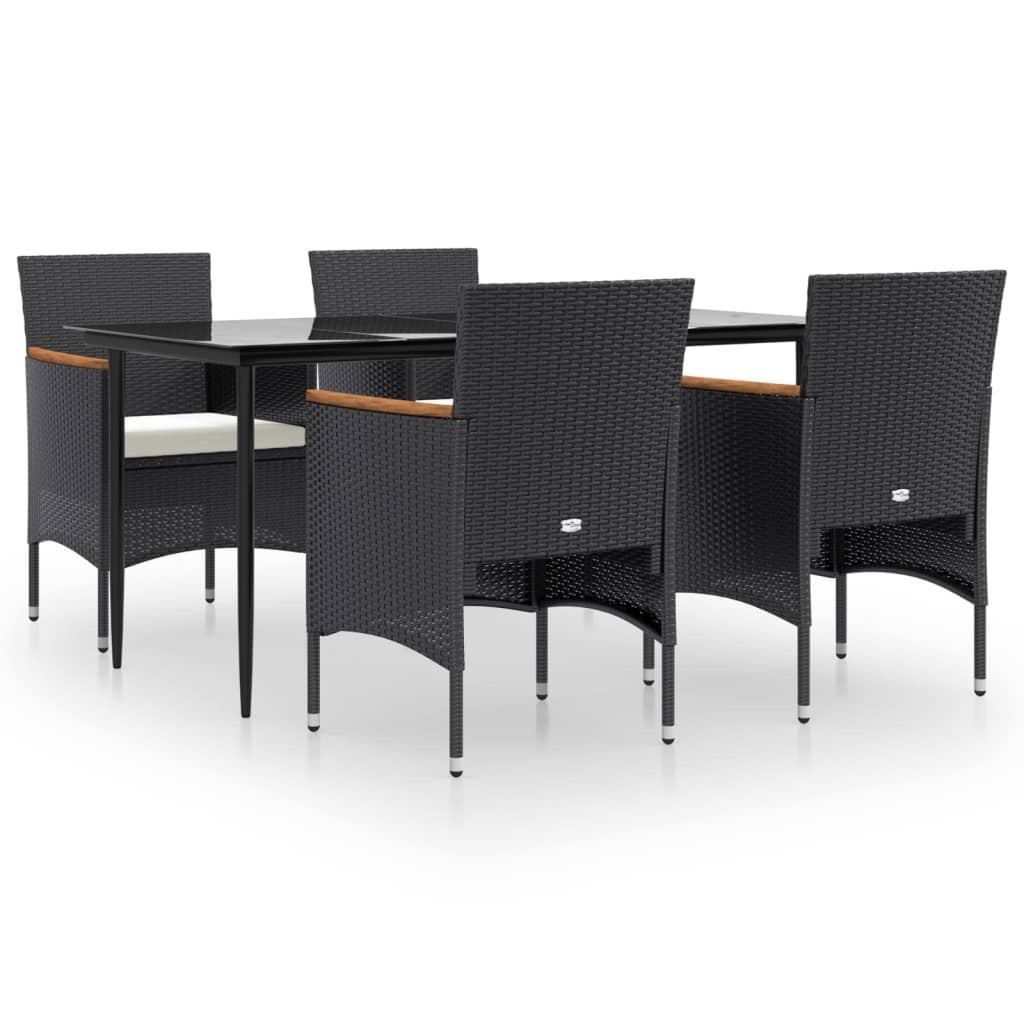 Garden Dining Set Black