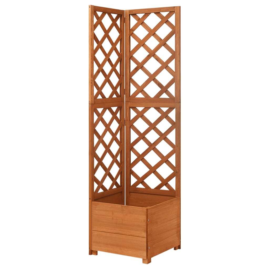 American Smart corner trellis planter made of solid fir wood, measuring 15.7 x 15.7 x 59 inches, ideal for gardening and plant display.