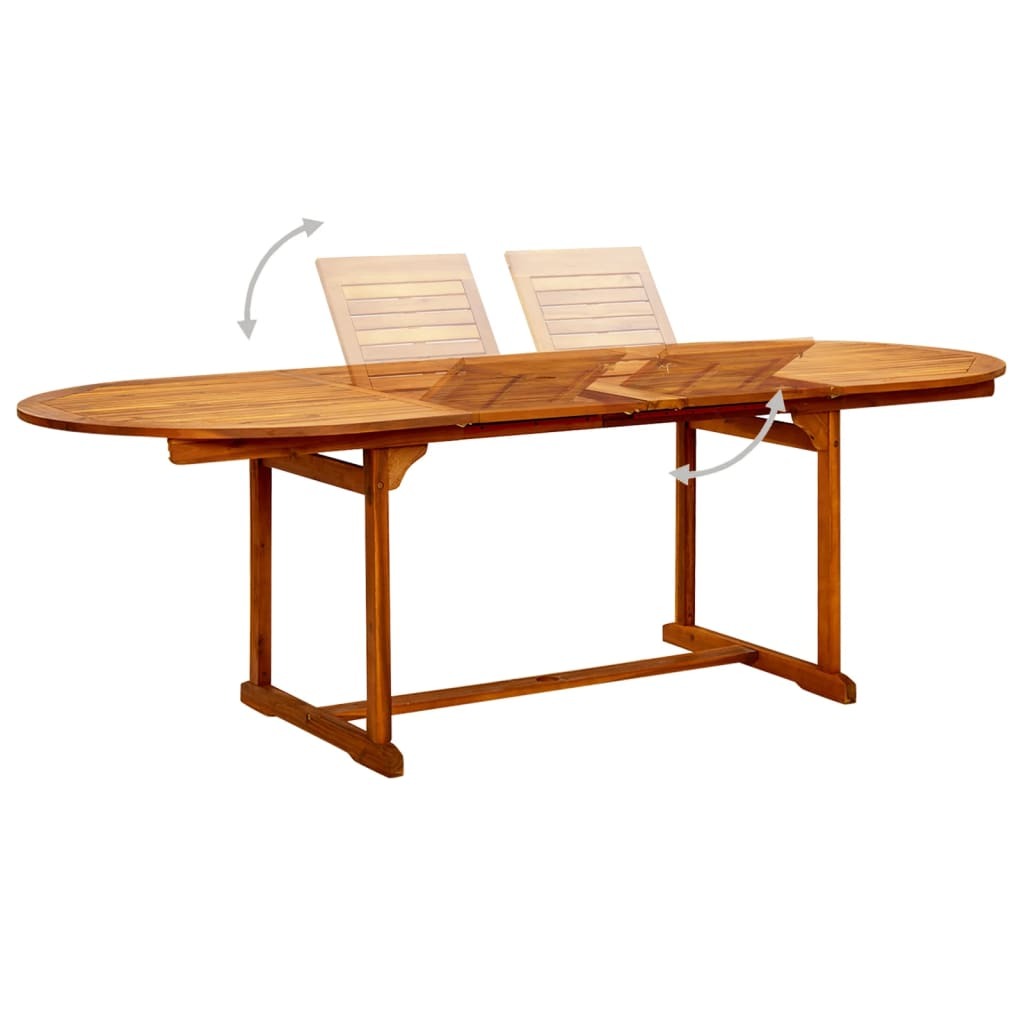 Garden Table Brown Solid acacia wood Large Extendable