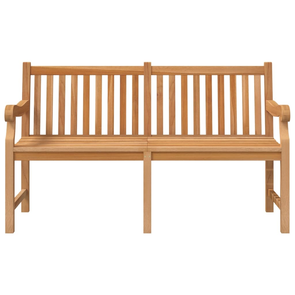 Outdoor patio bench made of solid teak wood, 59.1 inches long, by American Smart, featuring sturdy outdoor seating design.
