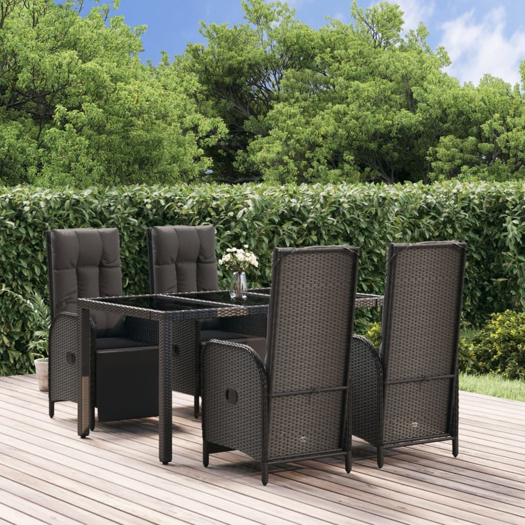 Garden Dining Set Black