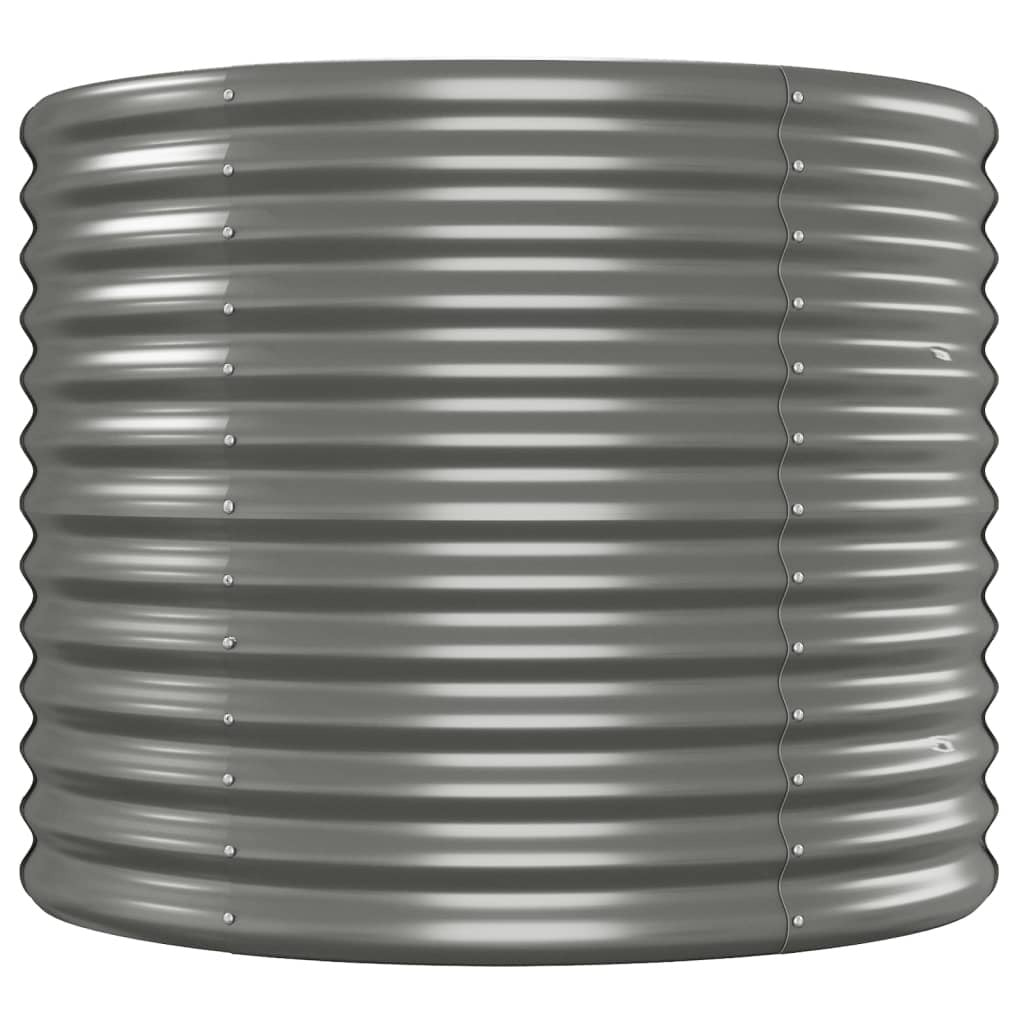 Garden Raised Bed Grey Powder-coated steel Large Tough