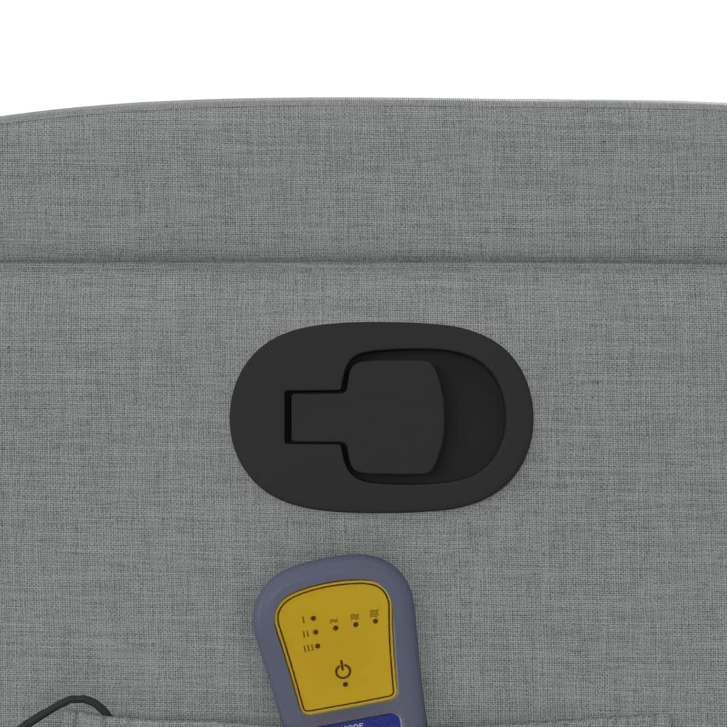 Massage Recliner Chair Light Grey Polyester, Metal, Plywood