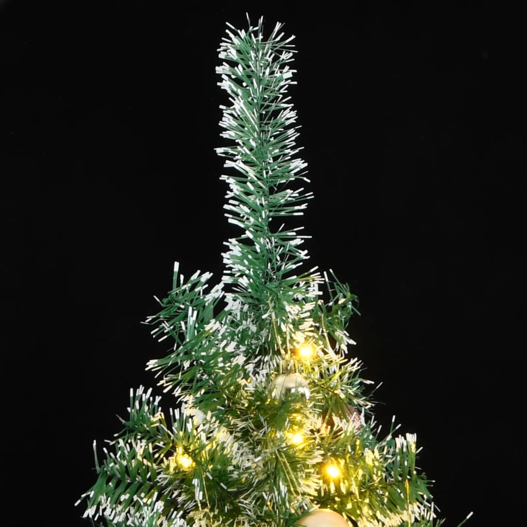 Artificial Christmas Tree 300 LEDs&Ball Set&Flocked Snow 94.5"