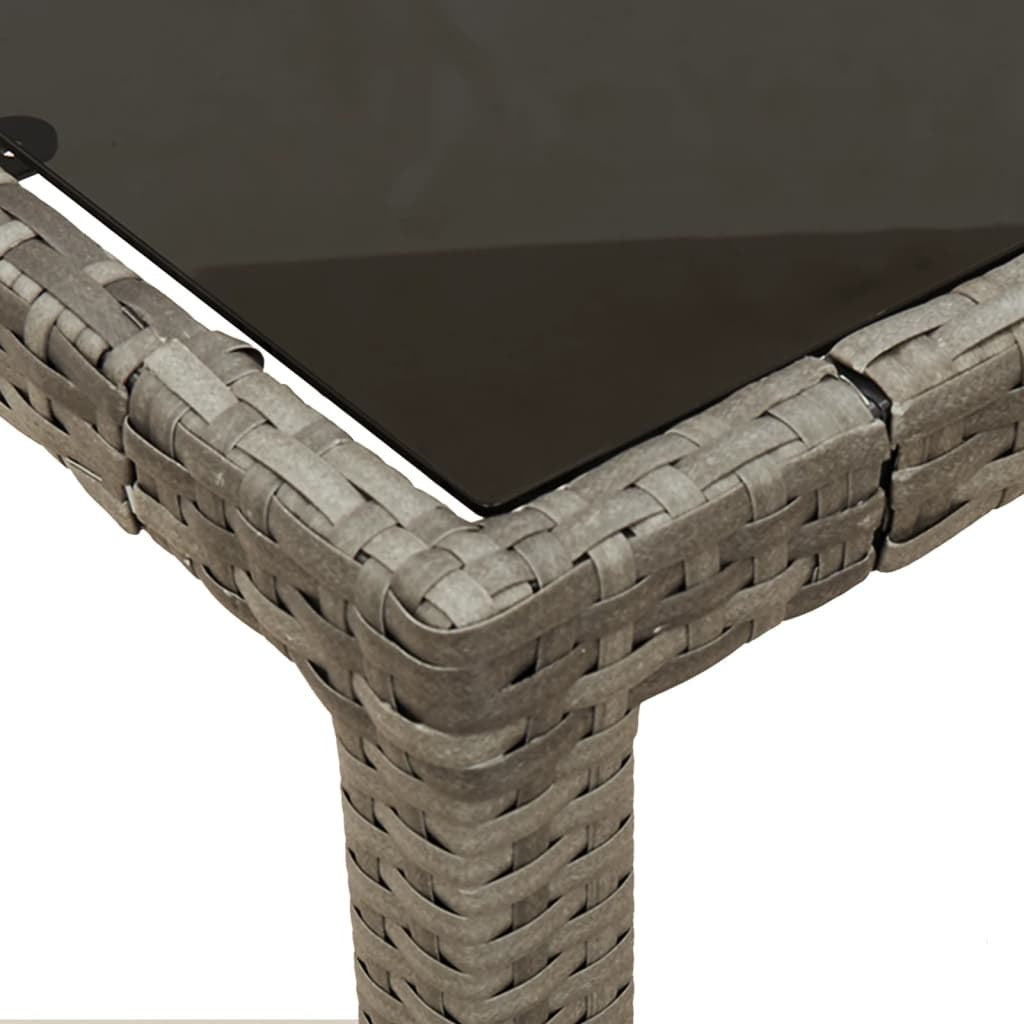 Garden Dining Set Grey PE rattan 7 Piece Set
