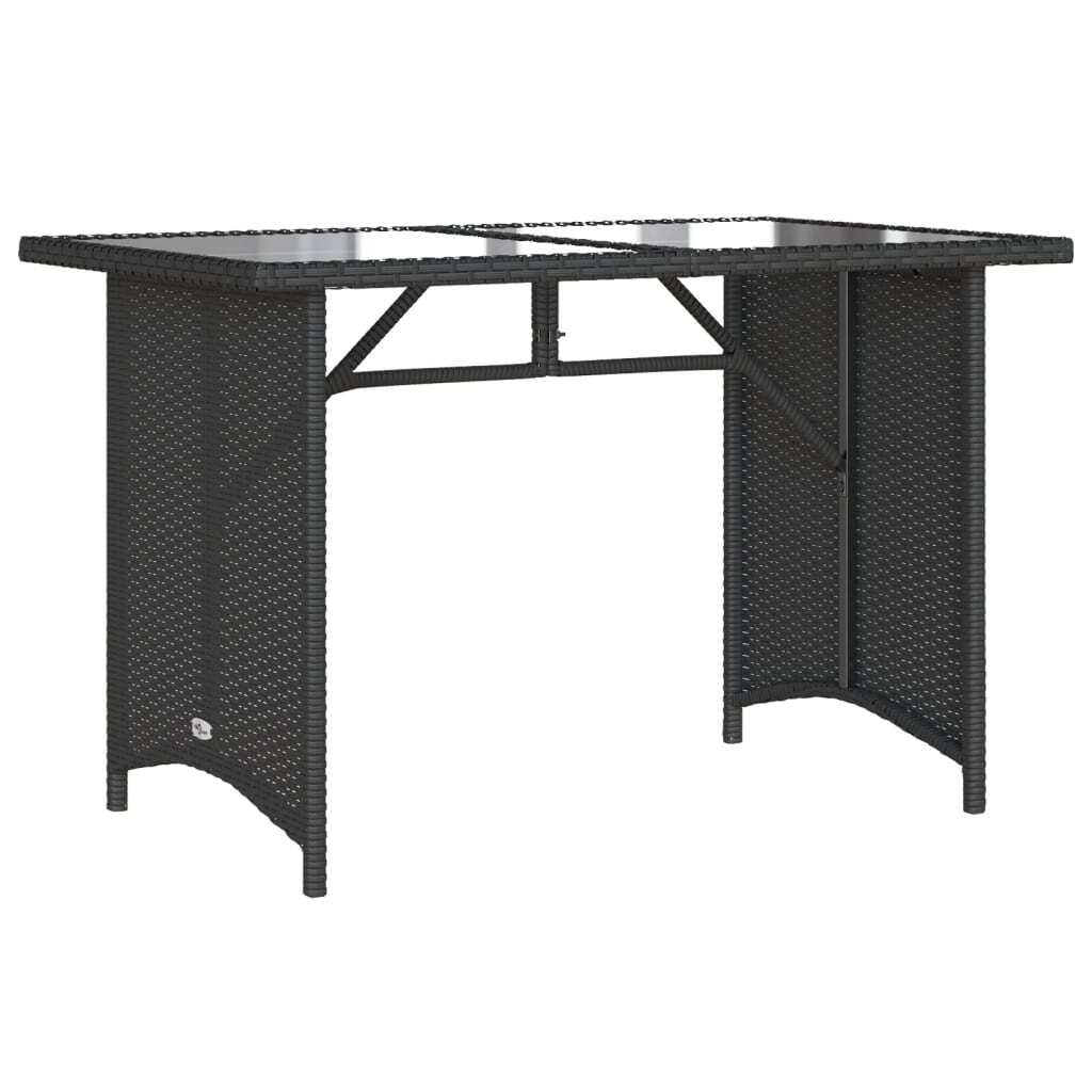Black poly rattan 6-piece patio sofa set with cushions, outdoor furniture from American Smart, ideal for outdoor lounging and entertaining.