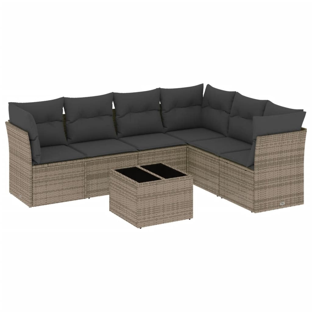 Garden Sofa Set Grey PE rattan Large Modular Garden Sofa Set