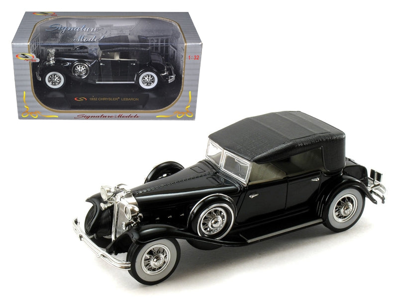 Black 1932 Chrysler LeBaron diecast car model by Signature Models, detailed 1/32 scale collectible vehicle.