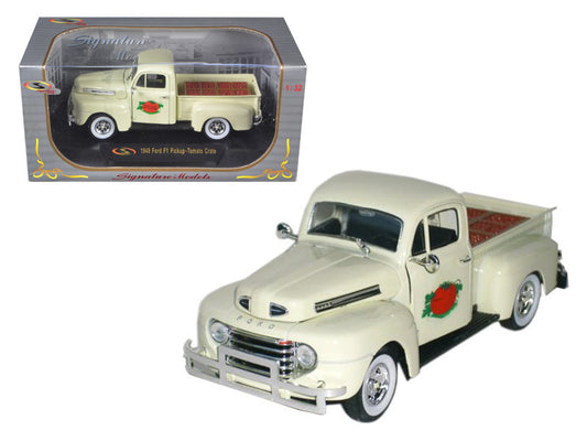 1949 Ford F-1 Delivery Pickup Truck Cream with Tomato Crates 1/32 Diecast Model Car by Signature Models-0
