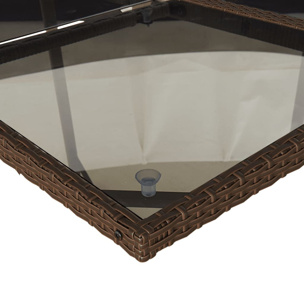 Patio Dining Set Set of 12 Brown, Cream White