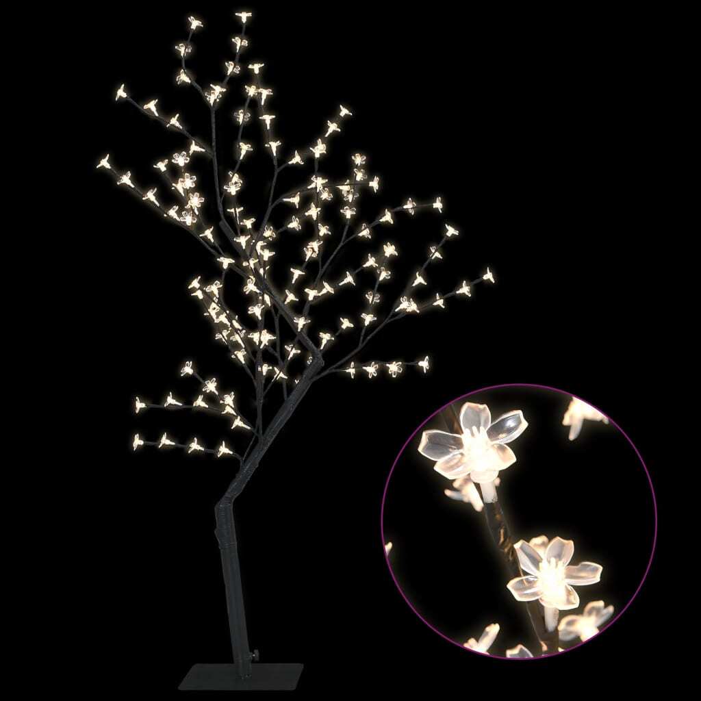 Christmas Tree Black and Warm White Plastic, Metal 4 ft