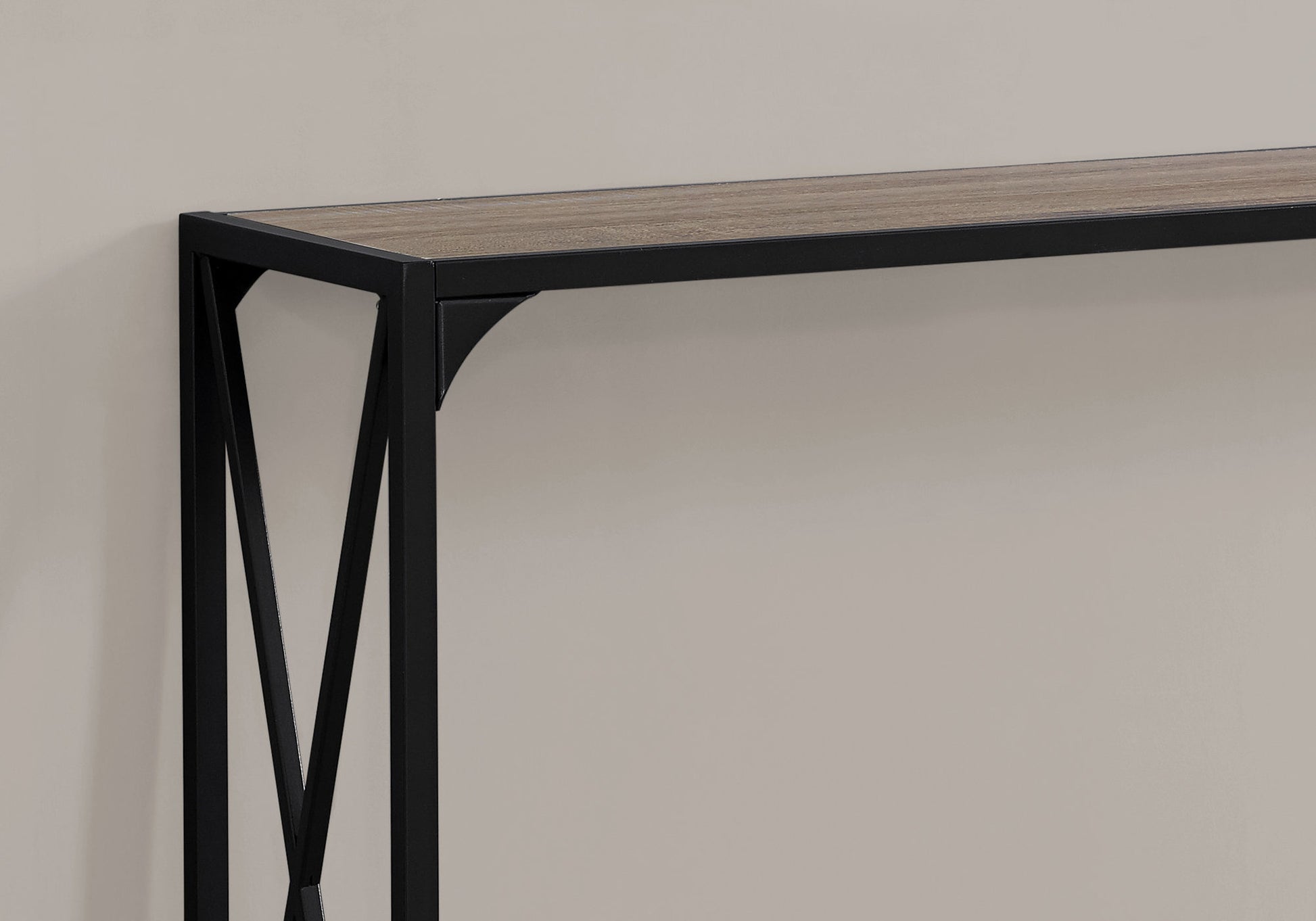 48" Taupe and Black Console Table With Shelves-2