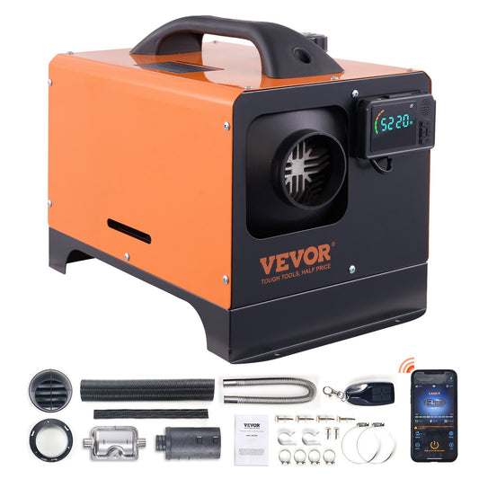 8 KW Diesel Air Heater, Bluetooth App Control All-on-one Diesel Heater with Automatic Altitude Adjustment, Remote Control and LCD, Portable Parking Heater for RV Trailer Camper Van Boat