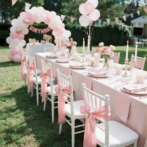 Satin Chair Sashes Bows, 50PCS Chair Ribbon Ties Back Sash, 7 x 108 inch, Rose Gold Wedding Reception Decoration, for Wedding Ceremony Baby Shower Party Events Banquet Chair Cover Decoration