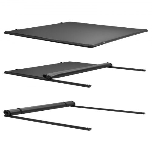 Soft Roll-Up Truck Bed Tonneau Cover, Compatible with 2015-2026 Ford F-150, Fits 5.6 ft (5 ft 7 in/67 in) Bed, Triple-Layer Heavy-Duty PVC Tonneau Cover with Three Aluminum Alloy Support Bars