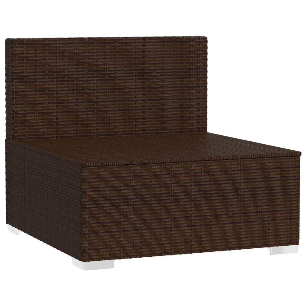 Brown poly rattan 3-seat patio sofa with cushions, outdoor furniture set by American Smart - WB, ideal for garden lounging.