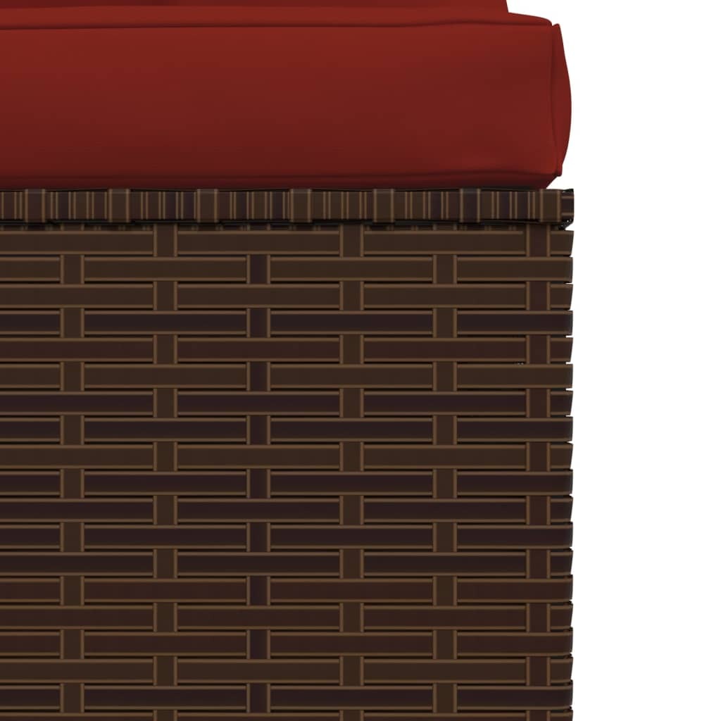 Brown poly rattan 3-seat patio sofa with cushions, outdoor furniture set by American Smart - WB, ideal for garden or patio seating.
