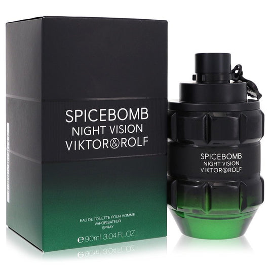 Viktor & Rolf Spicebomb Night Vision men's Eau De Toilette spray, 3 oz bottle with dark and sleek design.