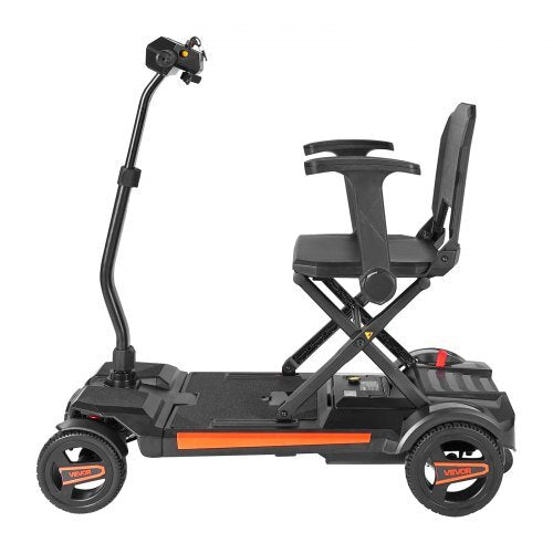 American Smart 4-wheel electric mobility scooter for adults, foldable design, all-terrain wheels, with long range and 265 lbs capacity.