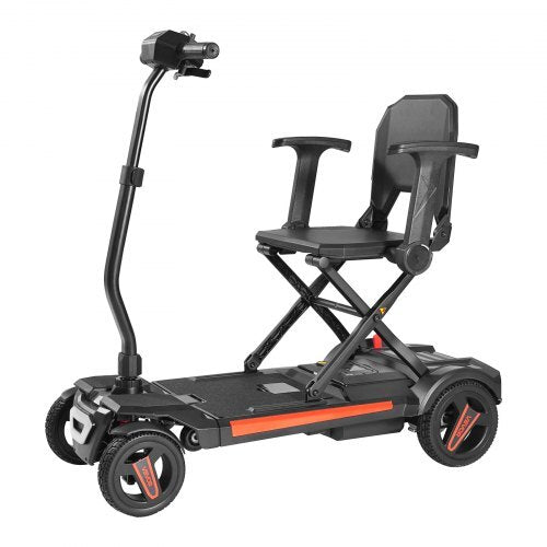American Smart 4-wheel electric mobility scooter for adults with foldable design, all-terrain wheels, 9.3-mile range, and 265 lbs capacity.