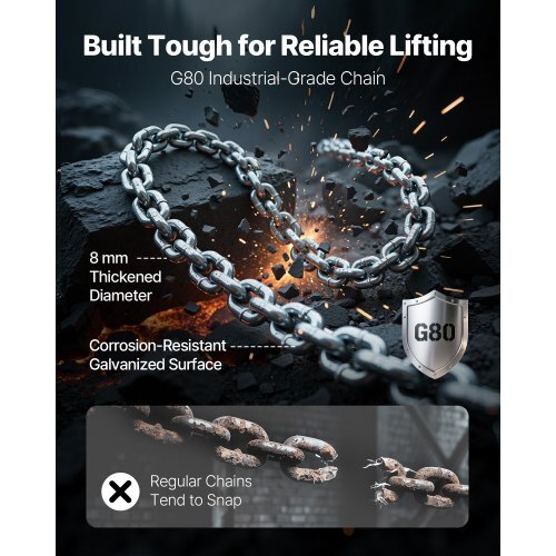 Manual Lever Chain Hoist, 1-1/2T 3300LBS Capacity Heavy Duty Come Along, 20FT Lift G80 Alloy Steel Chain With Dual Pawl Mechanical Brake,360?Rotating Hooks, for Warehouse Construction Garage