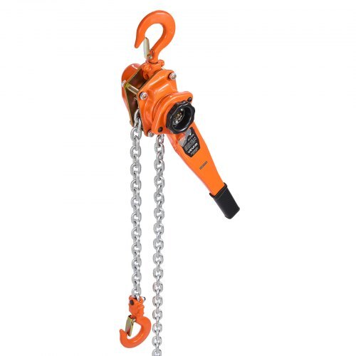Manual Lever Chain Hoist, 1-1/2T 3300LBS Capacity Heavy Duty Come Along, 20FT Lift G80 Alloy Steel Chain With Dual Pawl Mechanical Brake,360?Rotating Hooks, for Warehouse Construction Garage