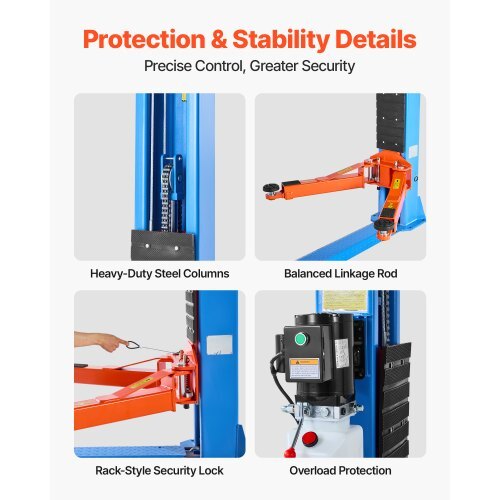 American Smart 2 Post Car Lift with 9000 lbs capacity, blue, 74.8-inch height, for auto repair and home garages.