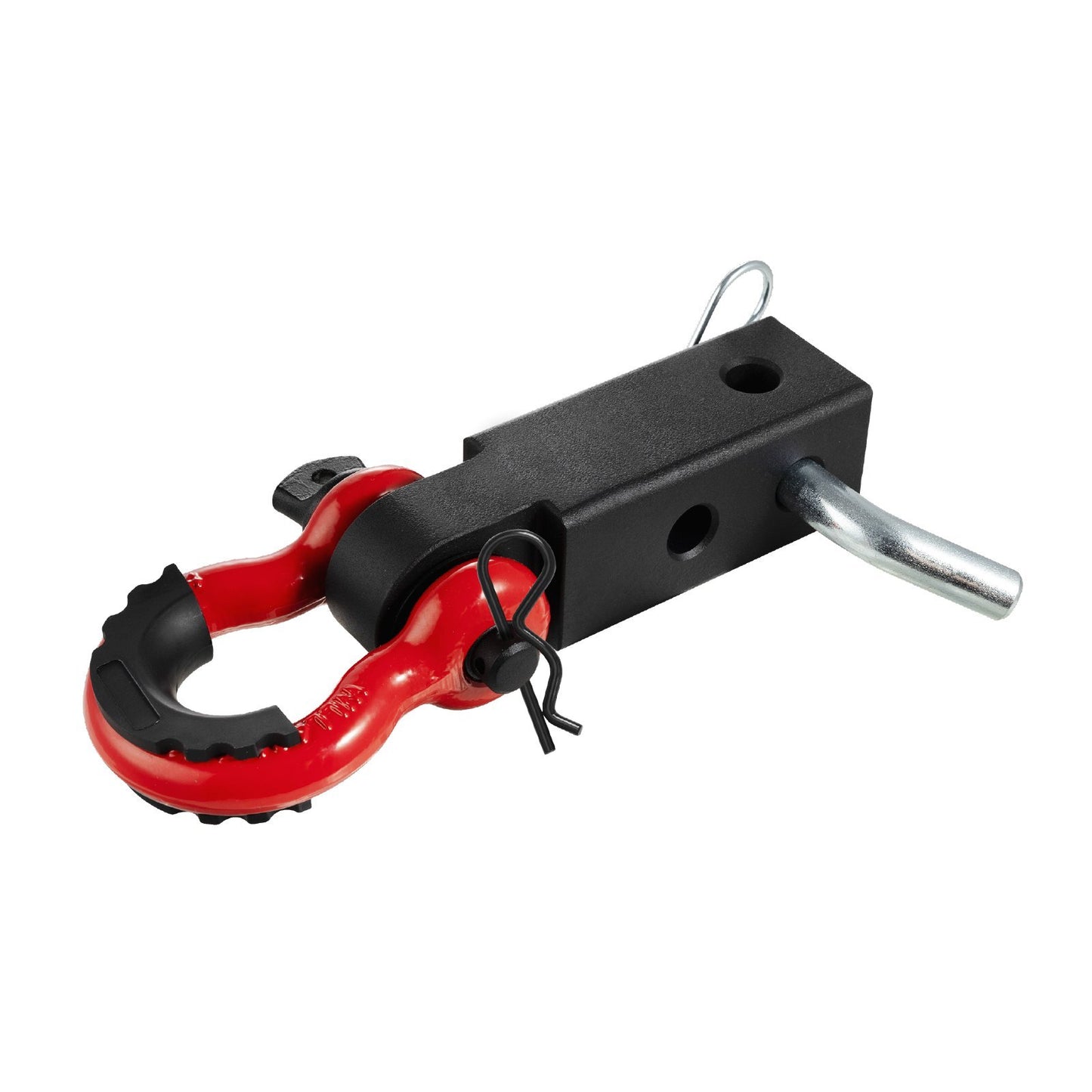 Shackle Hitch Receiver 2", 66000 lbs Breaking Strength, D Ring Shackle with Trailer Hitch Lock Pin, Heavy Duty Towing Accessories for Trucks, Jeeps, Off-Road Vehicle Recovery, Aluminum Alloy