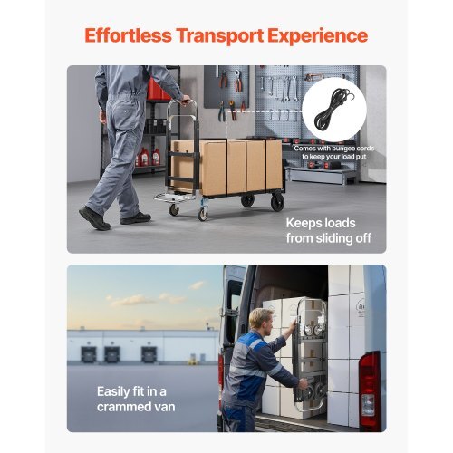 American Smart 2-in-1 folding hand truck with wheels, adjustable handle, and 500 lbs capacity for moving home, office, or warehouse.