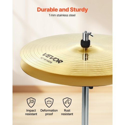American Smart 6-piece cymbal pack with 14-inch hi-hats, 16-inch crash, 20-inch ride, 16-inch china, splash, and drumsticks in a cymbal bag