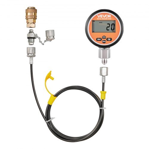 Digital Hydraulic Pressure Test Coupling Kit with pressure gauge, hoses, and couplings for excavator and construction machinery inspection