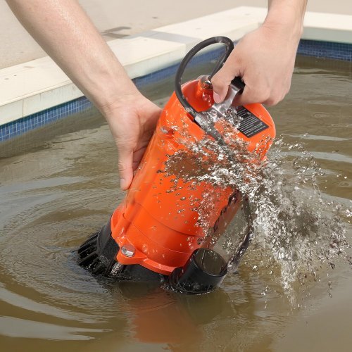 American Smart 1/2 HP submersible trash pump with cast iron body, 2000 GPH, 2-inch discharge for sewage, sump, and flood water.
