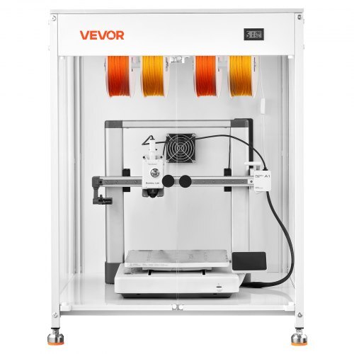 3D Printer Enclosure with Ventilation, Dustproof Waterproof Transparent Acrylic 3D Printer Tent, Constant Temperature Protective Case with LED, Compatible with Bambu Lab, Ender, Neptune, Kobra