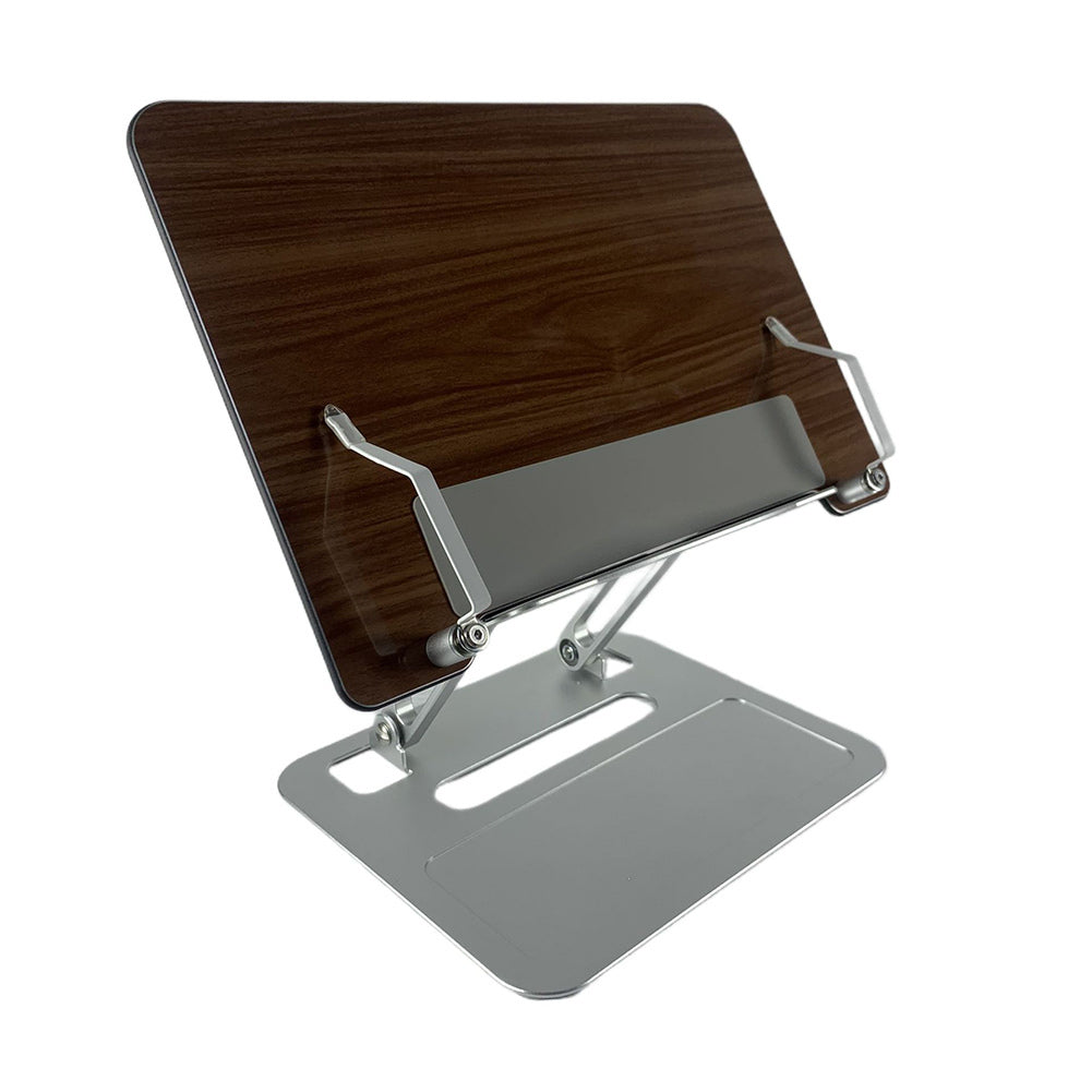 Book Stand For Reading Height Adjustable Book Holder Hands Free Folding Reading Stand Aluminium Alloy Base For Displaying Cookbook Sheet Music Laptop Silver (acrylic aluminum base)