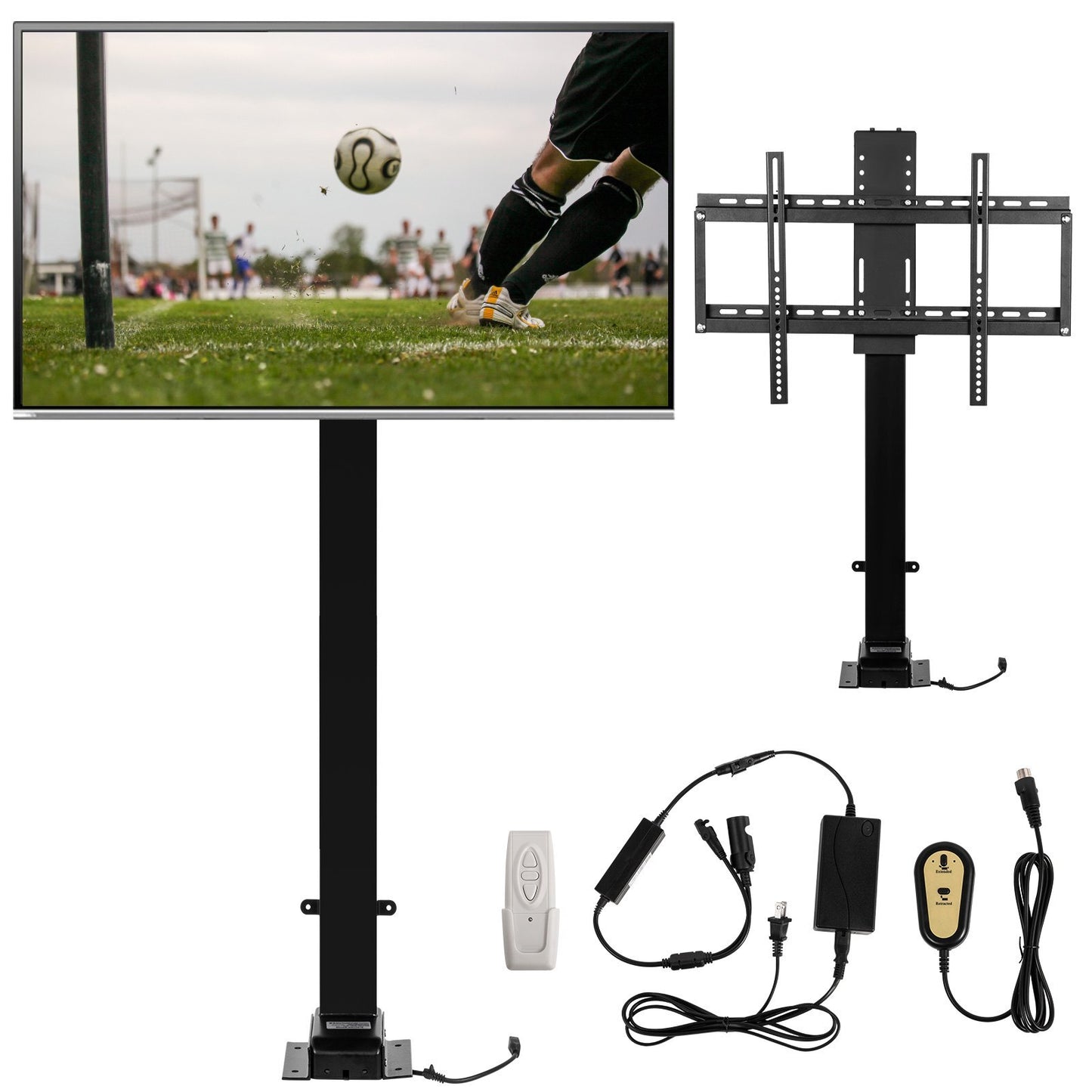 Motorized TV Lift with Swivel, Adjustable Height 28.74-68.11 Inch for 32-70 Inch TVs, Remote Controlled, 154 Lbs Capacity, Manual Left/Right Swivel 30