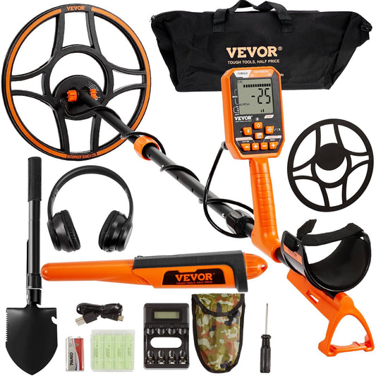 Waterproof Metal Detector, 12" Coil, Professional Rechargeable Gold Detector, 39-50 in Adjustable with LCD 7 Modes Advanced DSP Chip Bluetooth Headset, IP68 for Detecting Gold Treasure Hunting