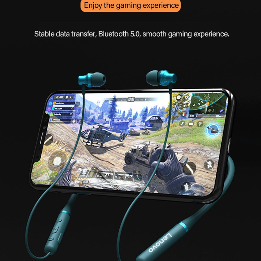 Original LENOVO XE05 Neck-type Bluetooth Headset Sports Waterproof Long Standby Earphones Red