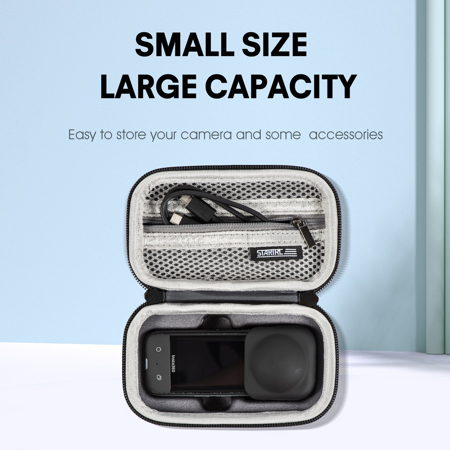 Camera Bag Portable Carrying Case Outdoor Storage Handbag Compatible For Insta360 One X3 Panoramic Camera black 1111347